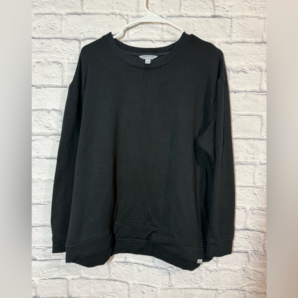 Orvis Classic Black Crewneck Sweatshirt, Large